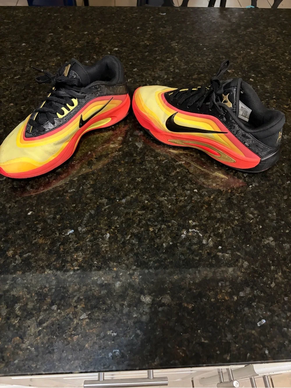 Nike A'One All-Star Basketball Low Top Sneaker Black/Gold/Crimson HQ1728-001